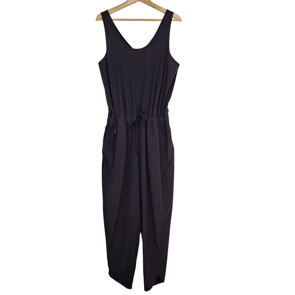 Patagonia Fleetwith Jumpsuit Black XL Sleeveless V-Neck Romper 56995 Microfiber